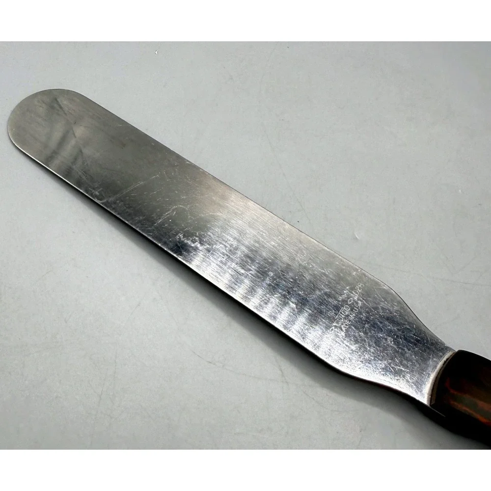 Cutco 1028 Spatula Spreader Stainless Steel Brown Swirl Handle Made in USA 11.5